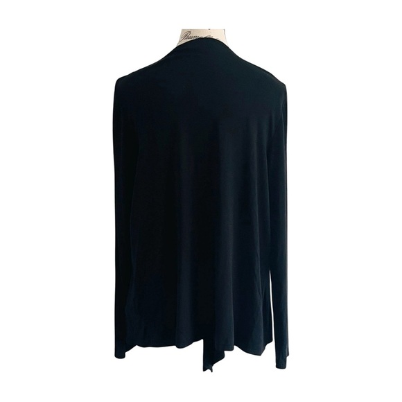 Encore Soft Stretch Waterfall Cardigan – Black Tie-Front | 1X - Picture 4 of 5